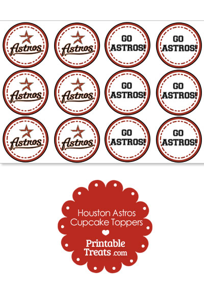 Houston Astros Cupcake Toppers from PrintableTreats.com