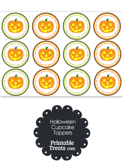 Jack o Lantern Cupcake Toppers from PrintableTreats.com