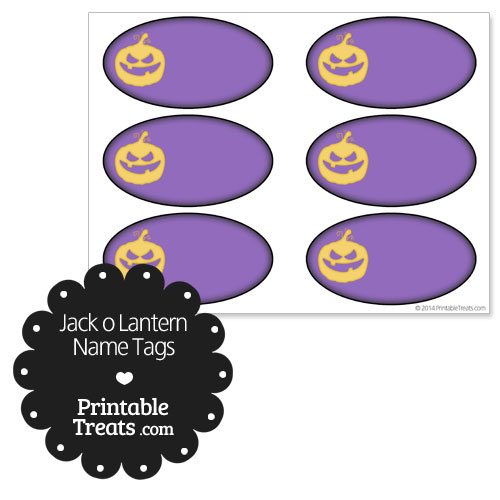 jack o lantern name tags