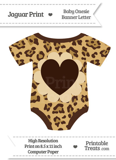 Jaguar Print Baby Onesie Shaped Banner Heart End Flag from PrintableTreats.com