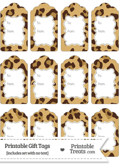 Jaguar Print Gift Tags from PrintableTreats.com