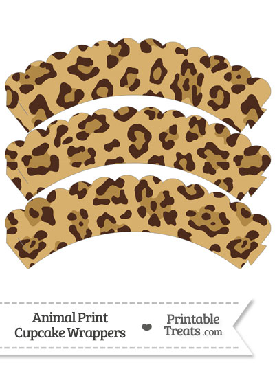 Jaguar Print Scalloped Cupcake Wrappers from PrintableTreats.com