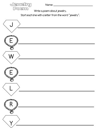 printable jewelry acrostic poem