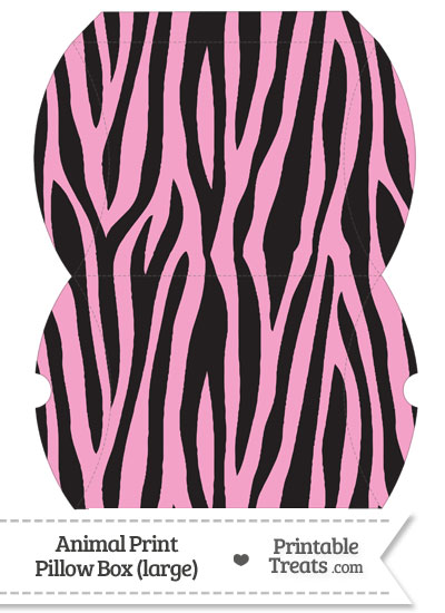 Large Baby Pink Zebra Print Pillow Box from PrintableTreats.com