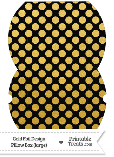 Large Black and Gold Foil Dots Pillow Box from PrintableTreats.com