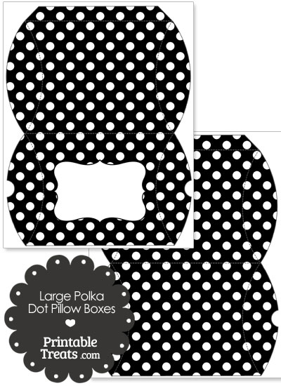 Large Black and White Polka Dot Pillow Box from PrintableTreats.com