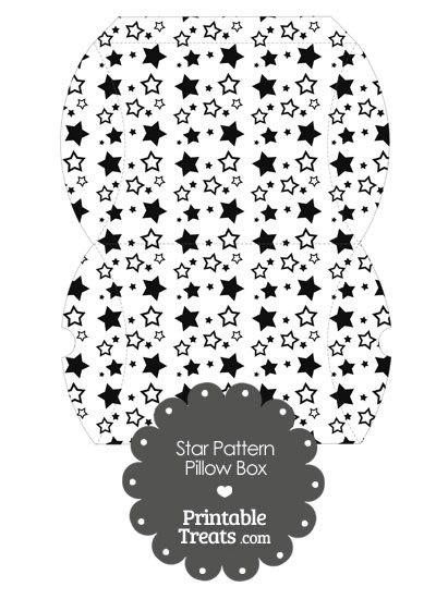 Large Black Star Pattern Pillow Box from PrintableTreats.com