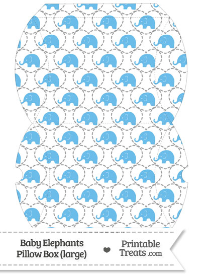 Large Blue Baby Elephants Pillow Box from PrintableTreats.com