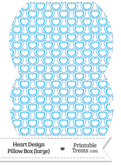 Large Blue Heart Design Pillow Box from PrintableTreats.com