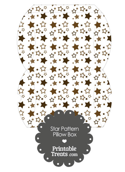 Large Brown Star Pattern Pillow Box from PrintableTreats.com