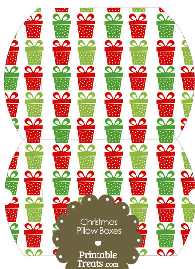 Large Christmas Presents Pillow Box from PrintableTreats.com