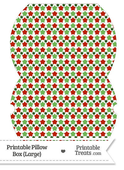 Large Christmas Stars Pillow Box from PrintableTreats.com