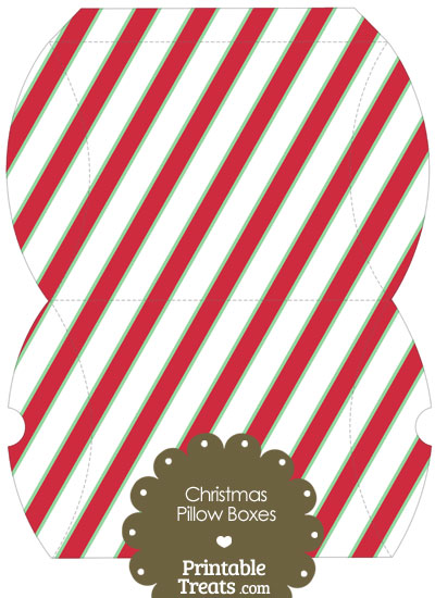 Large Christmas Stripes Pillow Box from PrintableTreats.com