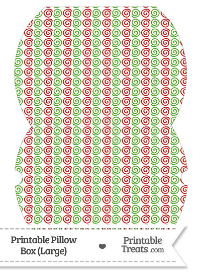Large Christmas Swirls Pillow Box from PrintableTreats.com