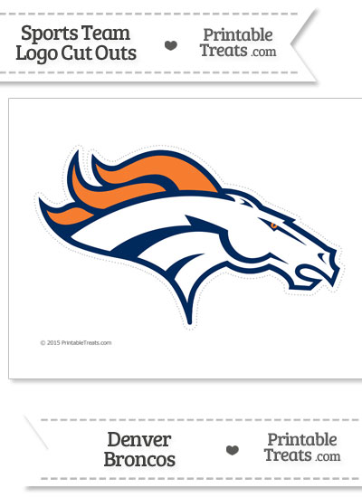 Large Denver Broncos Logo Cut Out from PrintableTreats.com