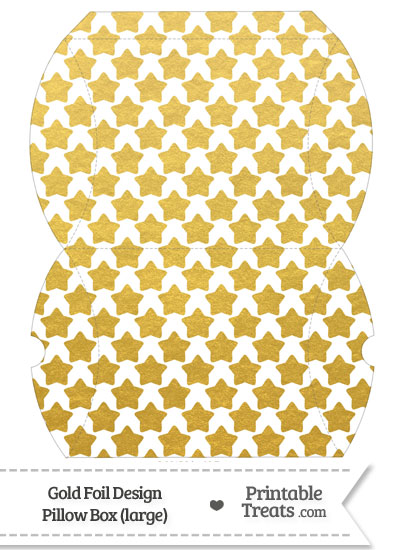 Large Gold Foil Stars Pillow Box from PrintableTreats.com