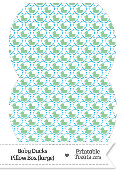 Large Green Baby Ducks Pillow Box from PrintableTreats.com