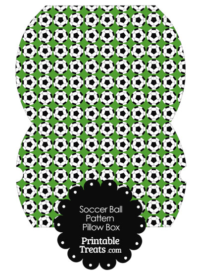 Large Green Soccer Ball Pattern Pillow Box from PrintableTreats.com