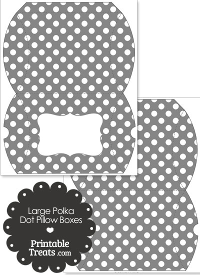 Large Grey and White Polka Dot Pillow Box from PrintableTreats.com