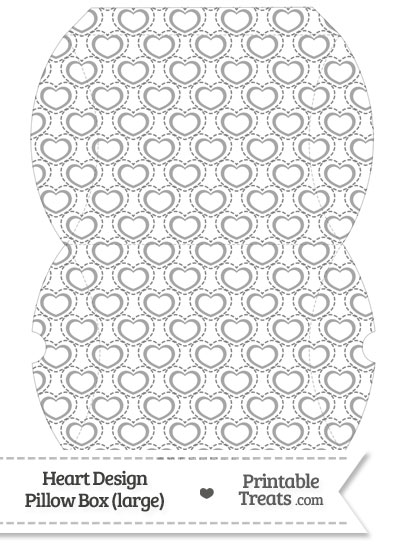Large Grey Heart Design Pillow Box from PrintableTreats.com