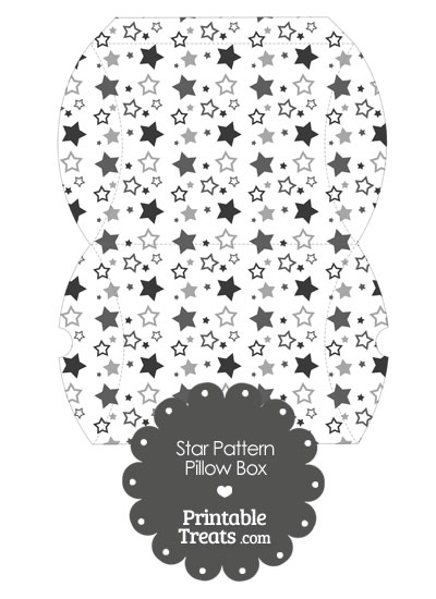 Large Grey Star Pattern Pillow Box from PrintableTreats.com