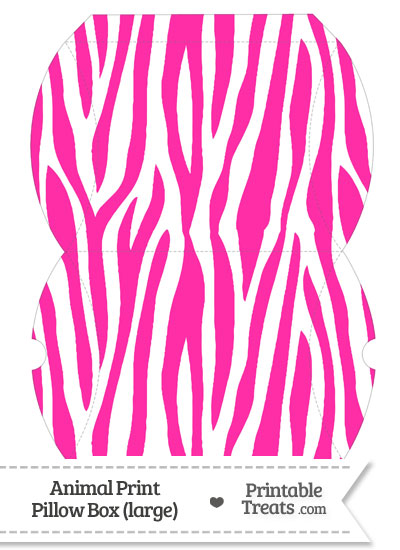 Large Hot Pink and White Zebra Print Pillow Box from PrintableTreats.com