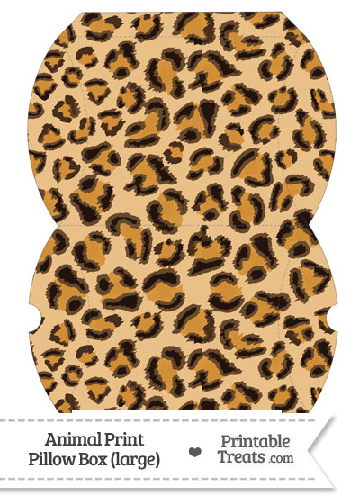 Large Leopard Print Pillow Box from PrintableTreats.com