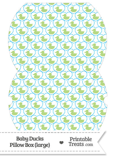 Large Light Green Baby Ducks Pillow Box from PrintableTreats.com