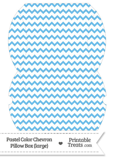 Large Pastel Blue Chevron Pillow Box from PrintableTreats.com