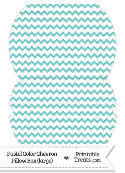 Large Pastel Blue Green Chevron Pillow Box from PrintableTreats.com