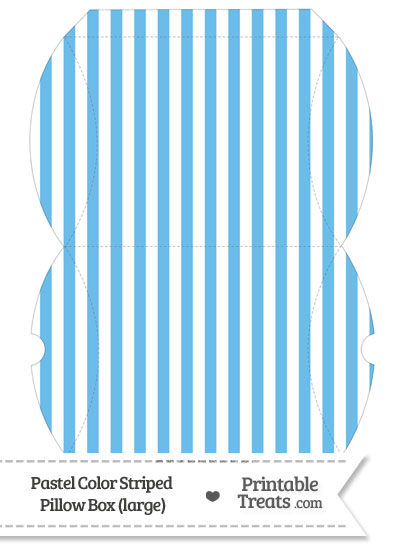 Large Pastel Blue Striped Pillow Box from PrintableTreats.com