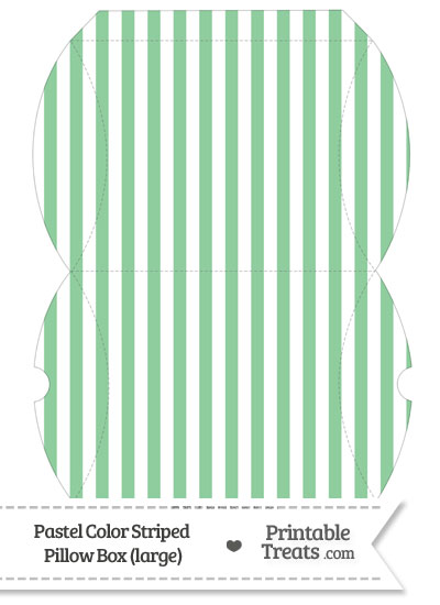 Large Pastel Green Striped Pillow Box from PrintableTreats.com