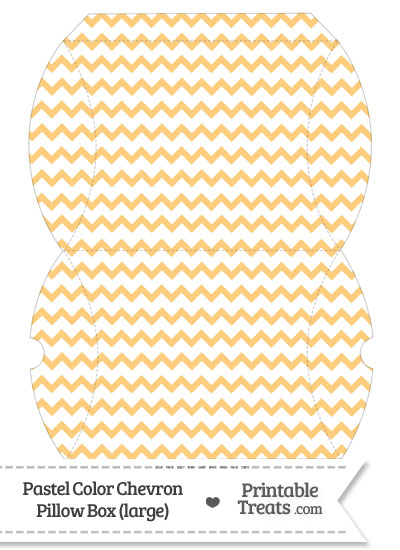 Large Pastel Light Orange Chevron Pillow Box from PrintableTreats.com