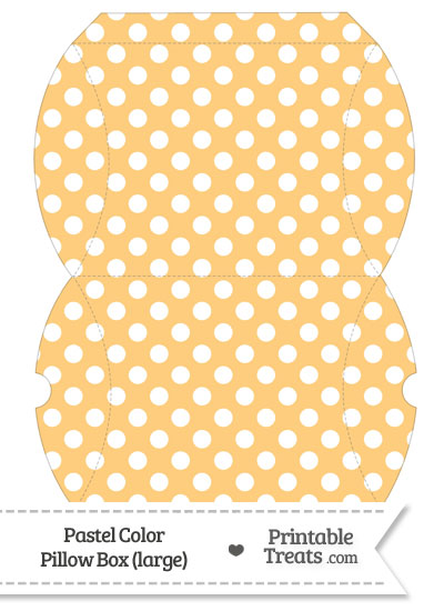 Large Pastel Light Orange Polka Dot Pillow Box from PrintableTreats.com