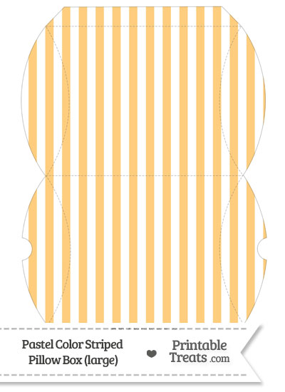 Large Pastel Light Orange Striped Pillow Box from PrintableTreats.com