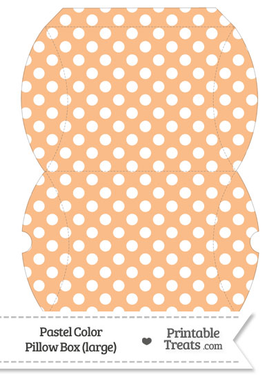 Large Pastel Orange Polka Dot Pillow Box from PrintableTreats.com