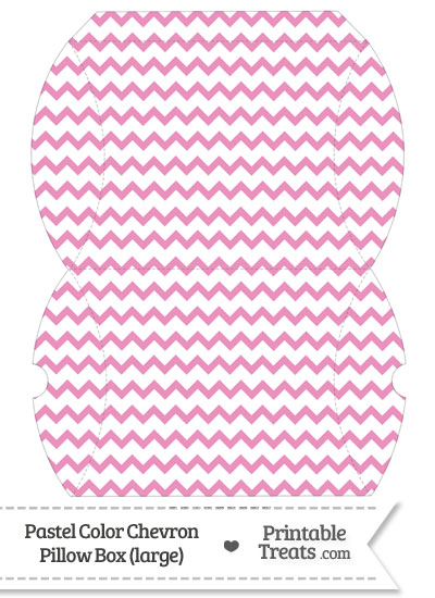 Large Pastel Pink Chevron Pillow Box from PrintableTreats.com