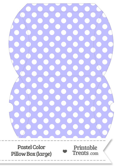 Large Pastel Purple Polka Dot Pillow Box from PrintableTreats.com