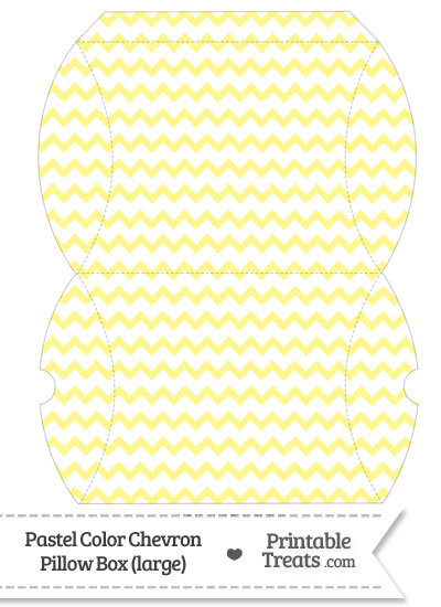 Large Pastel Yellow Chevron Pillow Box from PrintableTreats.com