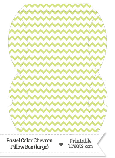 Large Pastel Yellow Green Chevron Pillow Box from PrintableTreats.com