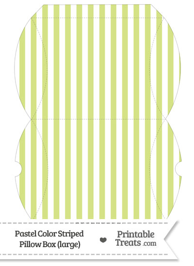 Large Pastel Yellow Green Striped Pillow Box from PrintableTreats.com