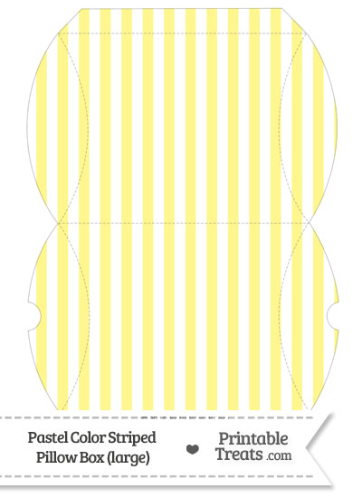 Large Pastel Yellow Striped Pillow Box from PrintableTreats.com