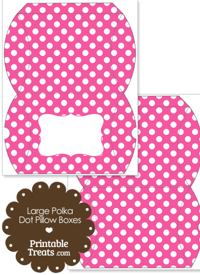 Large Pink and White Polka Dot Pillow Box from PrintableTreats.com