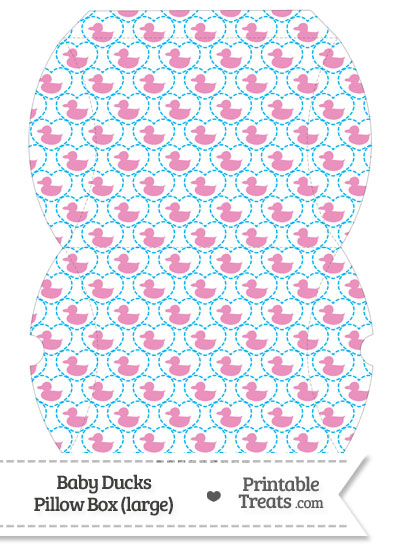 Large Pink Baby Ducks Pillow Box from PrintableTreats.com