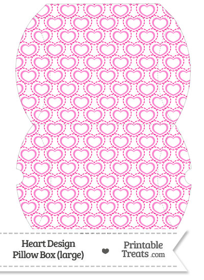 Large Pink Heart Design Pillow Box from PrintableTreats.com