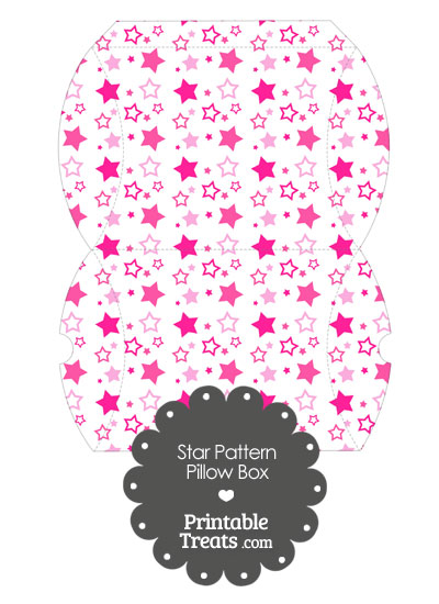 Large Pink Star Pattern Pillow Box from PrintableTreats.com