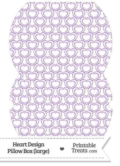 Large Purple Heart Design Pillow Box from PrintableTreats.com