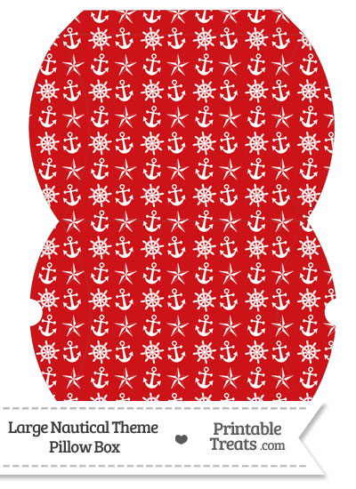 Large Red Nautical Pillow Box from PrintableTreats.com