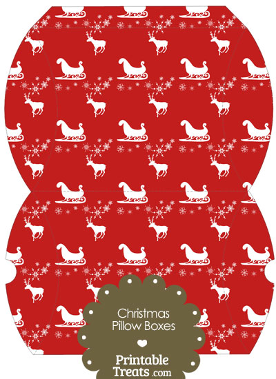 Large Santas Sleigh Pillow Box from PrintableTreats.com