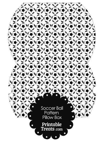 Large Soccer Ball Pattern Pillow Box from PrintableTreats.com